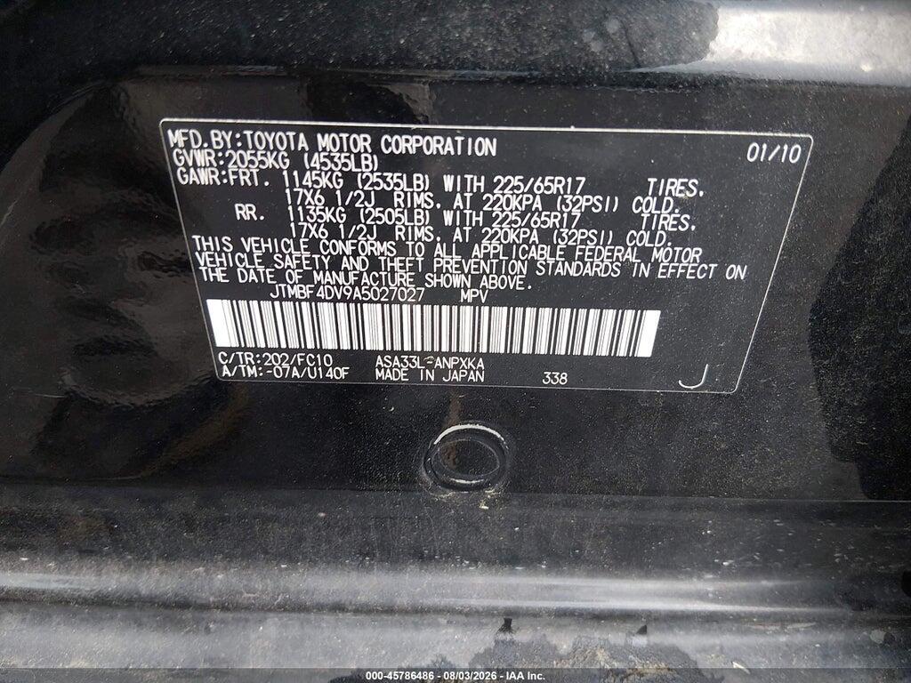 JTMBF4DV9A5027027 2010 TOYOTA RAV4 photo no. 9