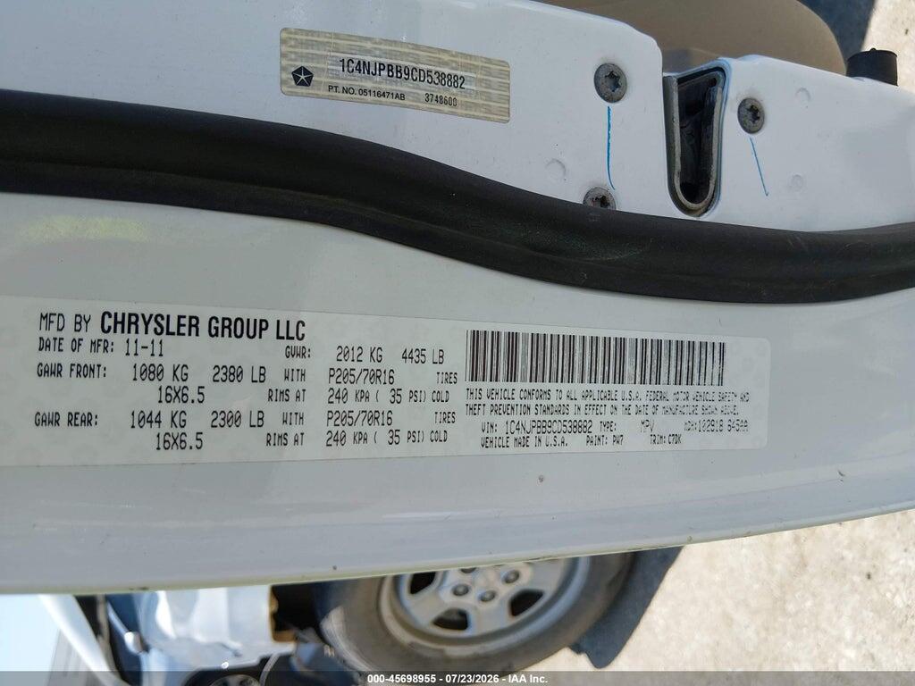 1C4NJPBB9CD538882 2012 JEEP PATRIOT photo no. 9