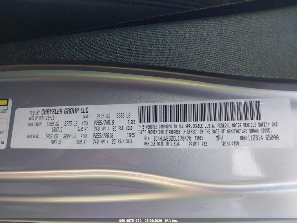 1C4HJWEG2CL170470 2012 JEEP WRANGLER UNLIMITED photo no. 9