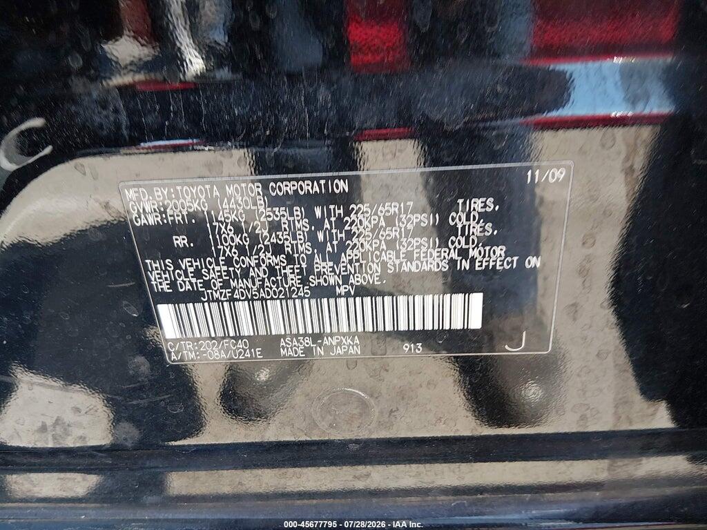 JTMZF4DV5AD021245 2010 TOYOTA RAV4 photo no. 9