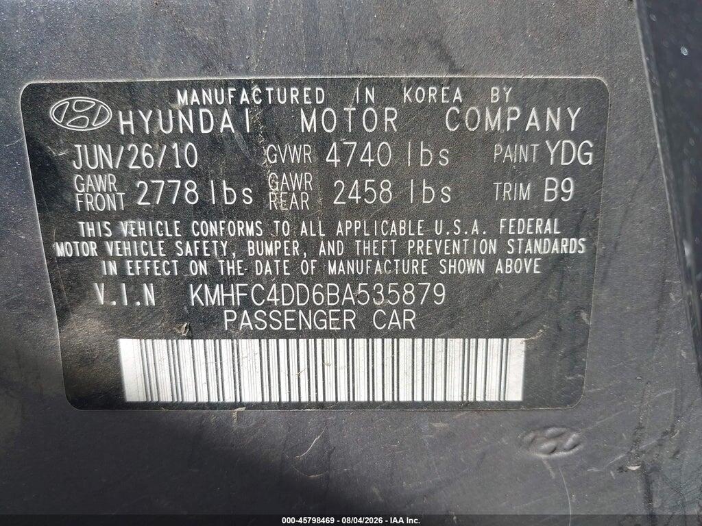 KMHFC4DD6BA535879 2011 HYUNDAI AZERA photo no. 9
