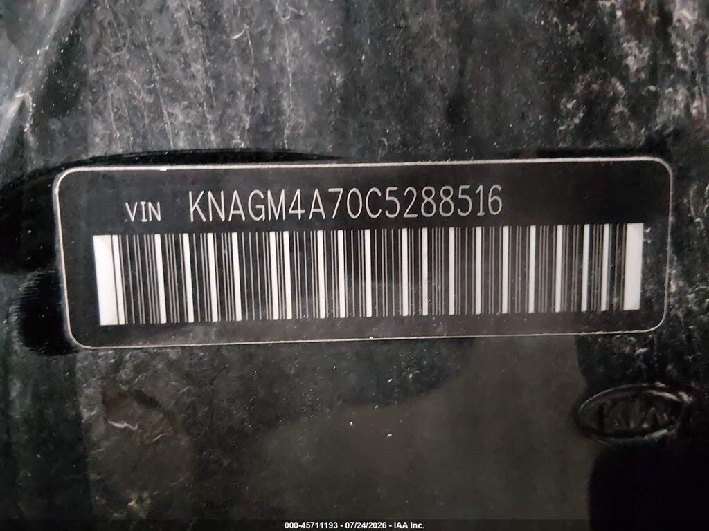 KNAGM4A70C5288516 2012 KIA OPTIMA photo no. 9