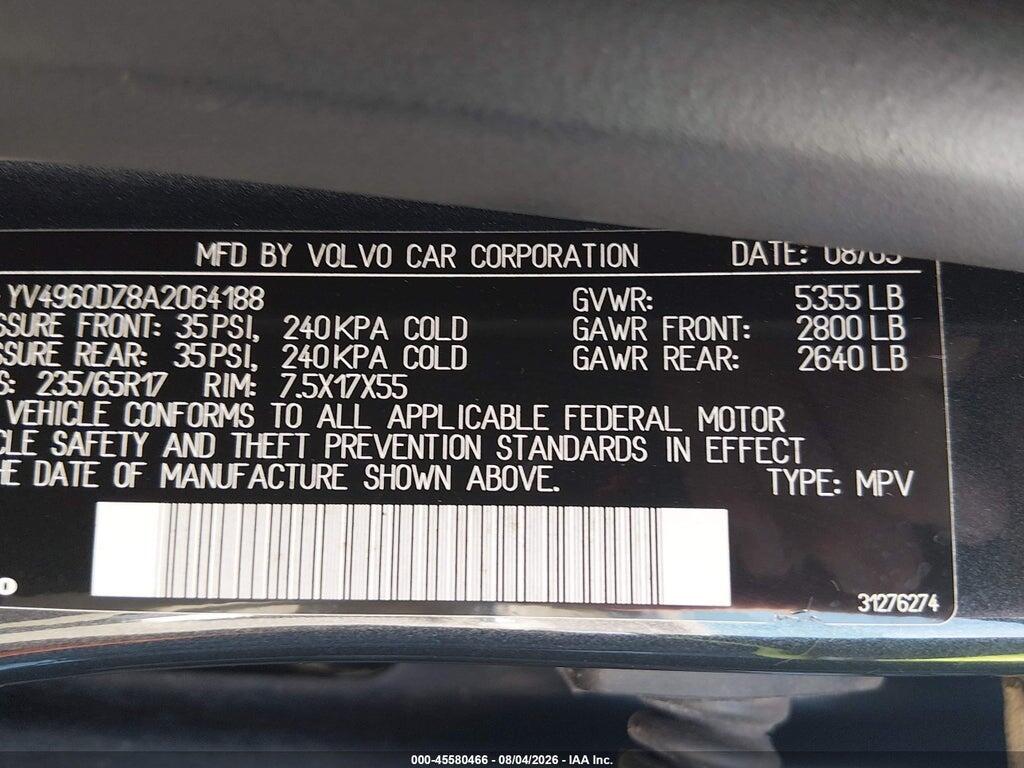YV4960DZ8A2064188 2010 VOLVO XC60 photo no. 9