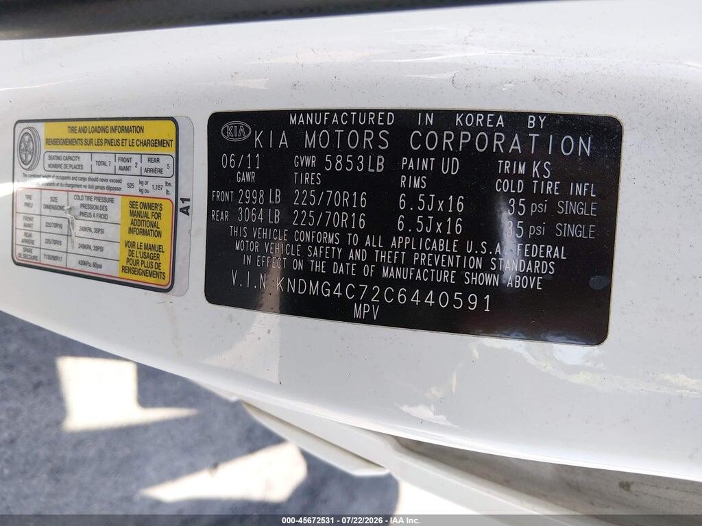 KNDMG4C72C6440591 2012 KIA SEDONA photo no. 9