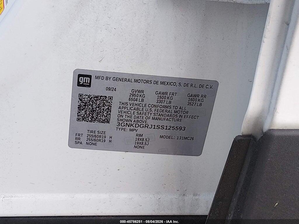 3GNKDGRJ1SS125593 2025 CHEVROLET BLAZER EV photo no. 9