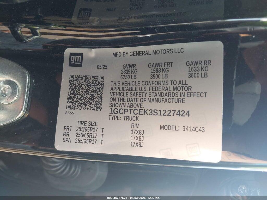 1GCPTCEK3S1227424 2025 CHEVROLET COLORADO photo no. 9