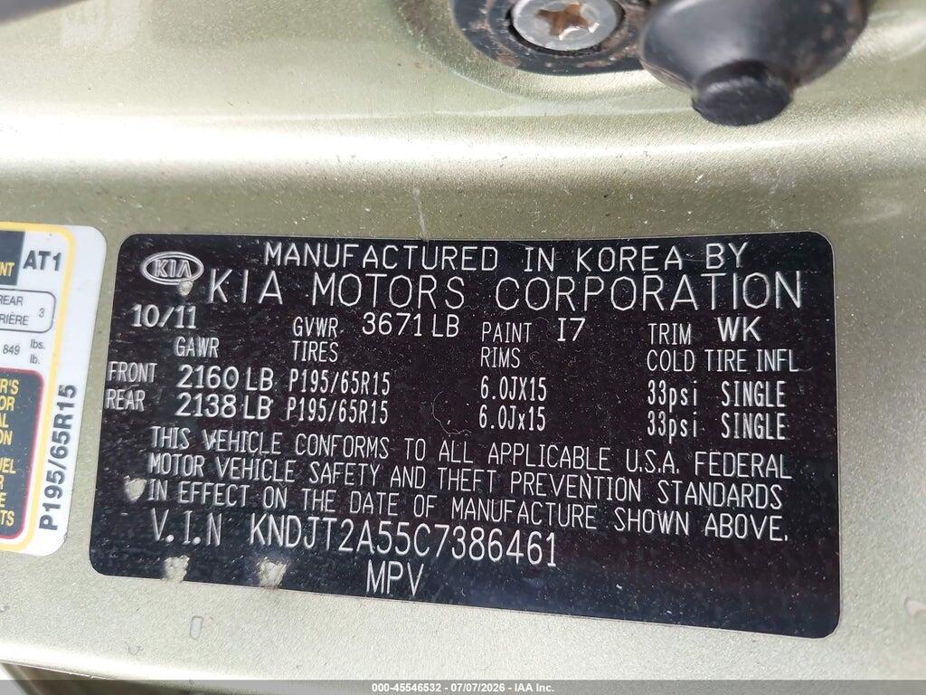 KNDJT2A55C7386461 2012 KIA SOUL photo no. 9