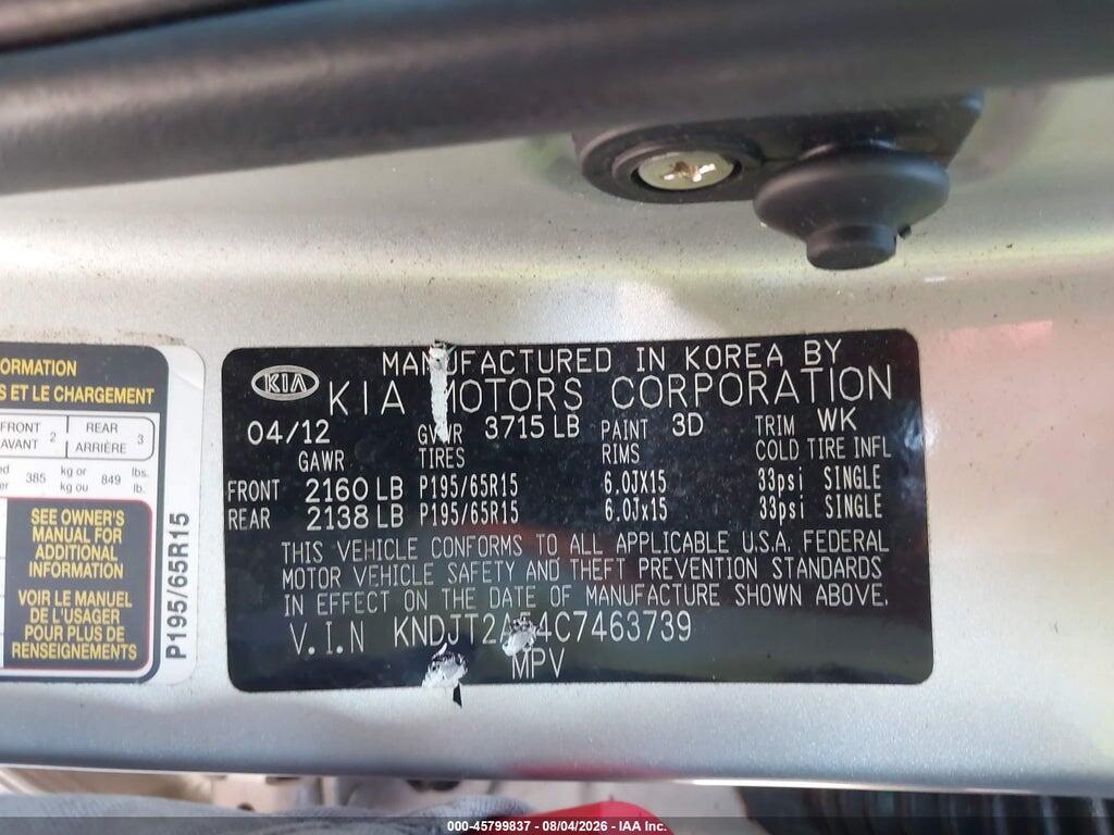 KNDJT2A54C7463739 2012 KIA SOUL photo no. 9