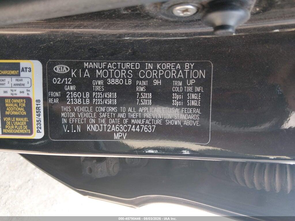 KNDJT2A63C7447637 2012 KIA SOUL photo no. 9