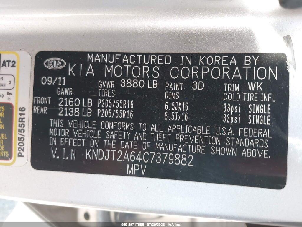 KNDJT2A64C7379882 2012 KIA SOUL photo no. 9