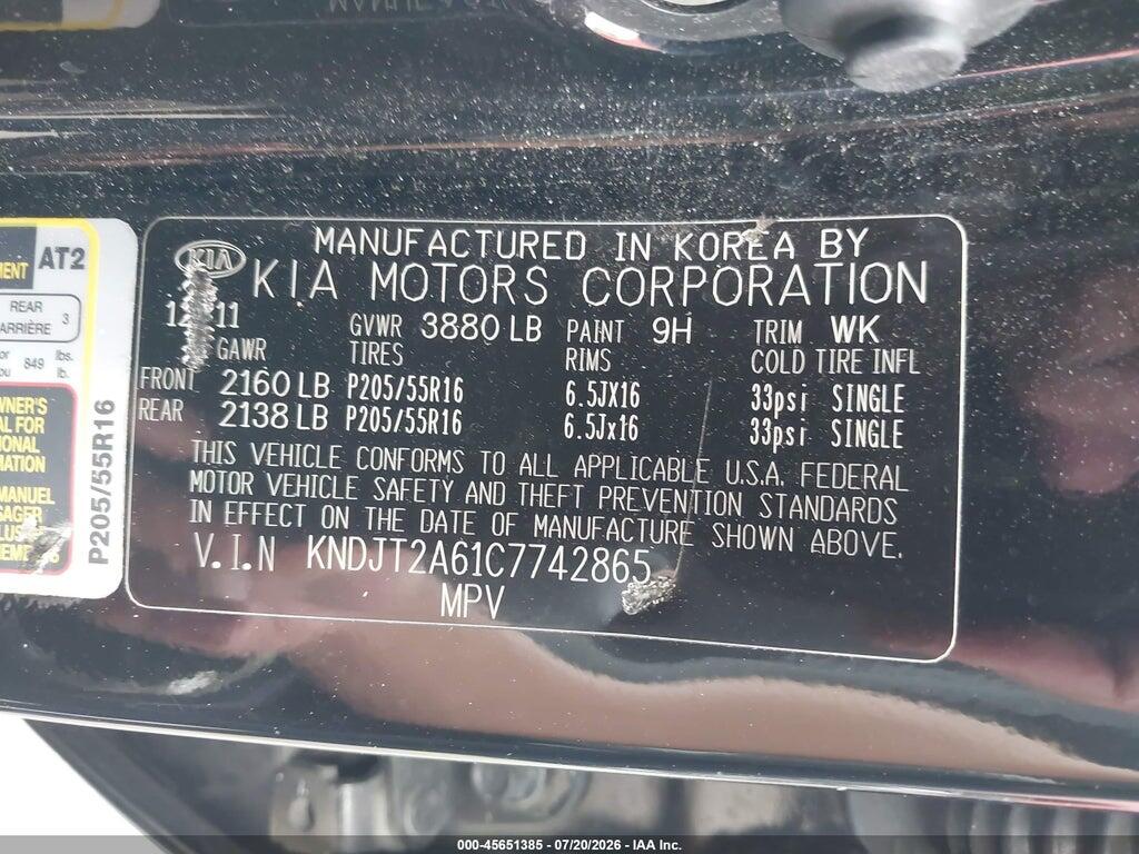 KNDJT2A61C7742865 2012 KIA SOUL photo no. 9