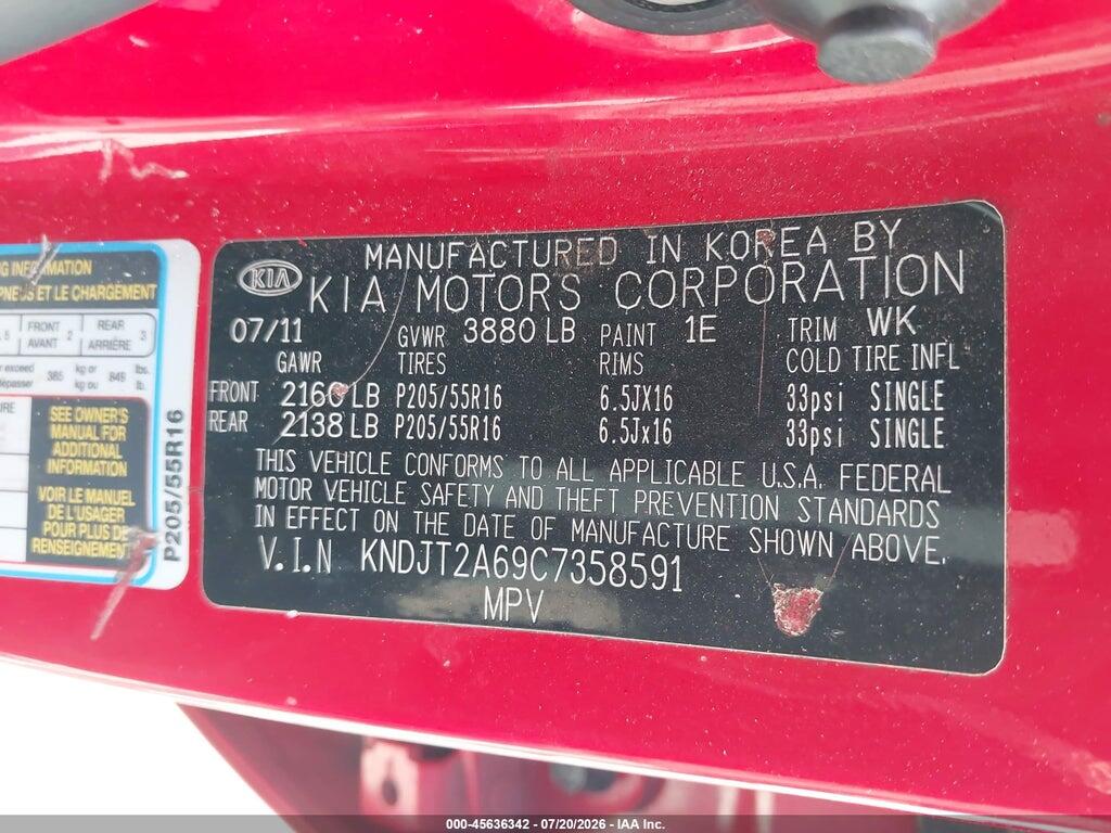 KNDJT2A69C7358591 2012 KIA SOUL photo no. 9