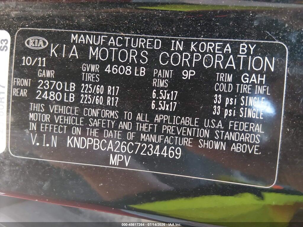 KNDPBCA26C7234469 2012 KIA SPORTAGE photo no. 9