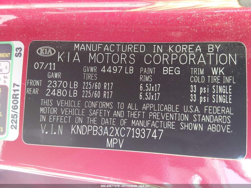 KNDPB3A2XC7193747 2012 KIA SPORTAGE photo no. 9