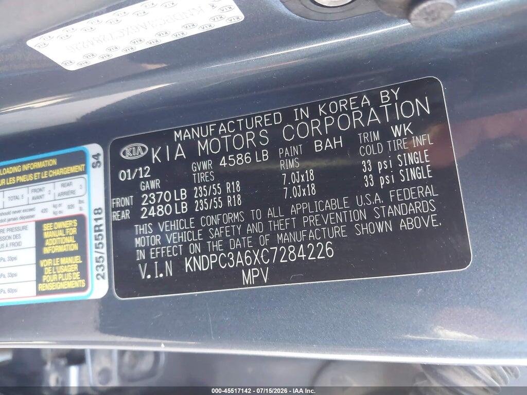 KNDPC3A6XC7284226 2012 KIA SPORTAGE photo no. 9