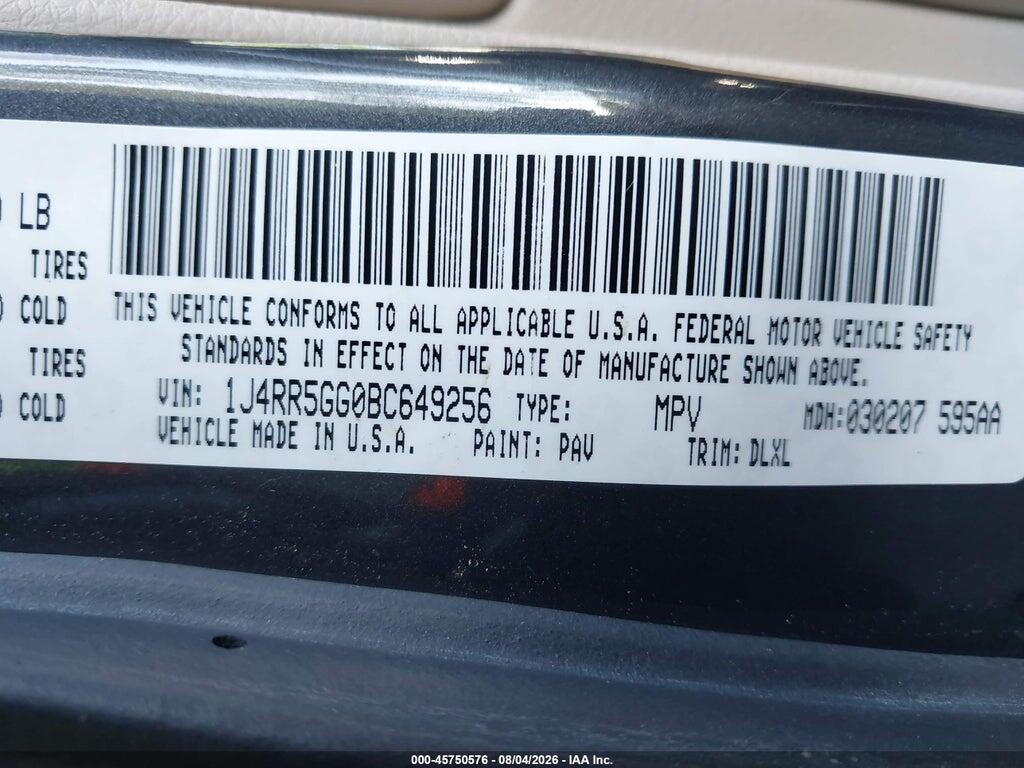 1J4RR5GG0BC649256 2011 JEEP GRAND CHEROKEE photo no. 9