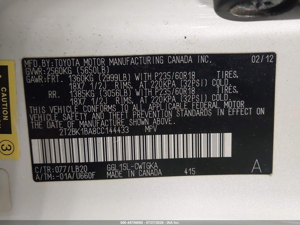 2T2BK1BA8CC144433 2012 LEXUS RX 350 photo no. 9