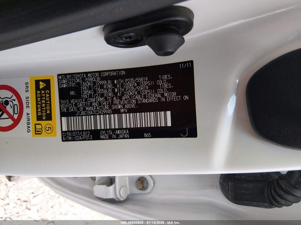 JTJBC1BA7C2429945 2012 LEXUS RX 450H photo no. 9