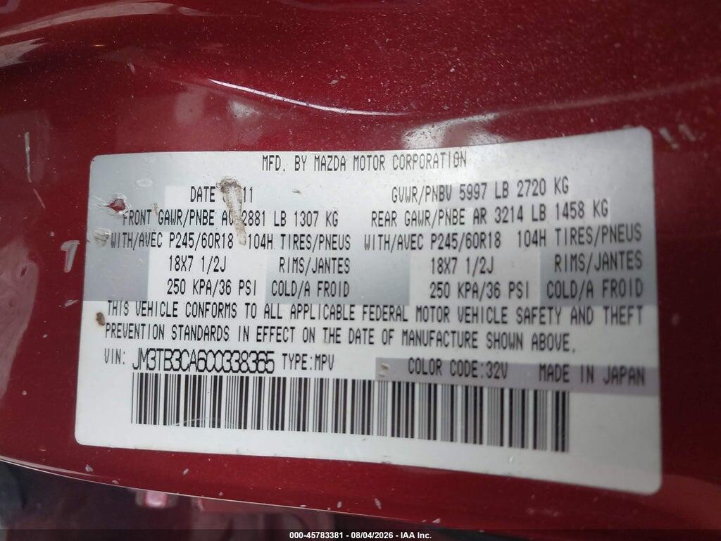 JM3TB3CA6C0338365 2012 MAZDA CX-9 photo no. 9
