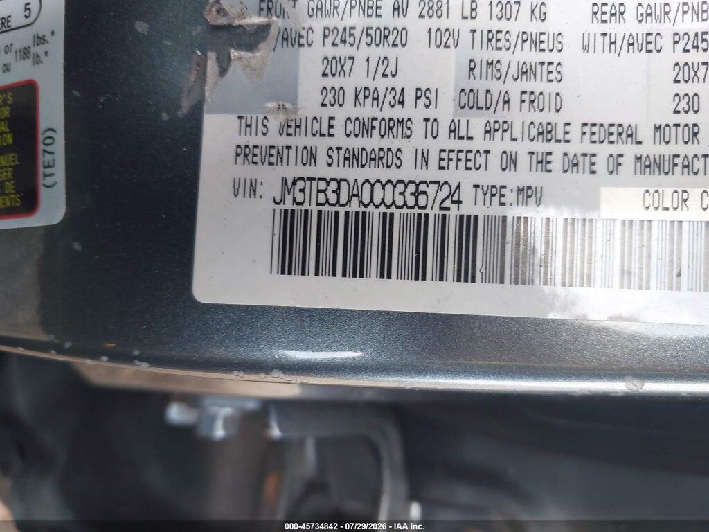 JM3TB3DA0C0336724 2012 MAZDA CX-9 photo no. 9