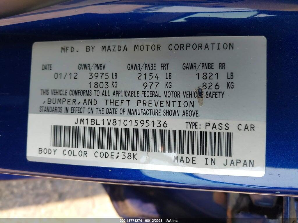 JM1BL1V81C1595136 2012 MAZDA MAZDA3 photo no. 9