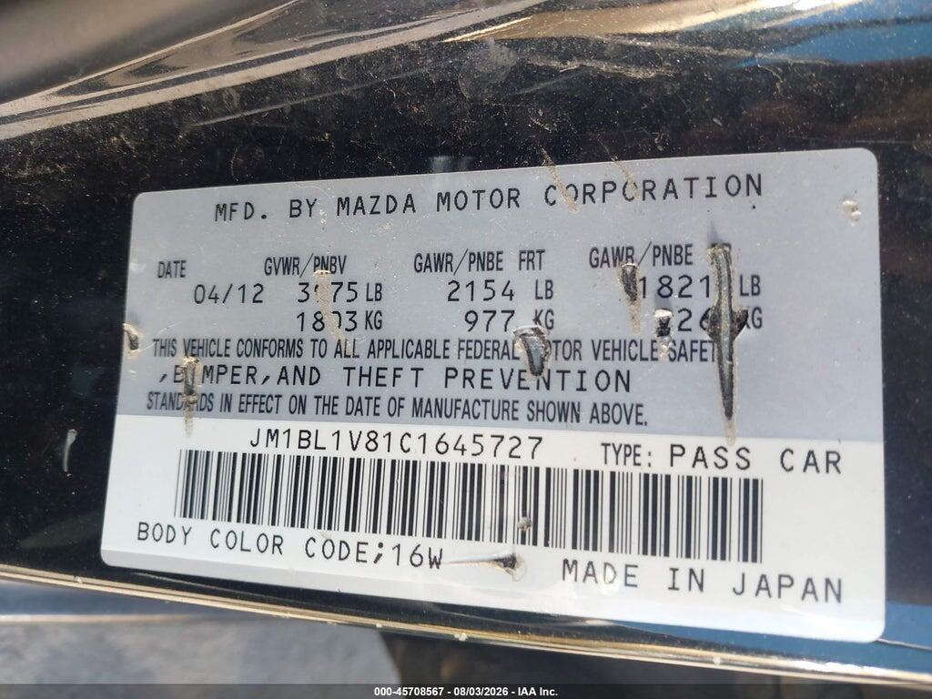 JM1BL1V81C1645727 2012 MAZDA MAZDA3 photo no. 9