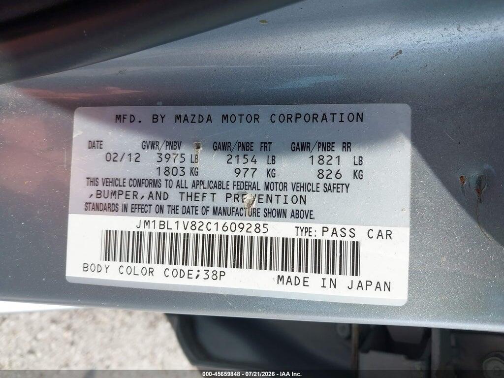 JM1BL1V82C1609285 2012 MAZDA MAZDA3 photo no. 9