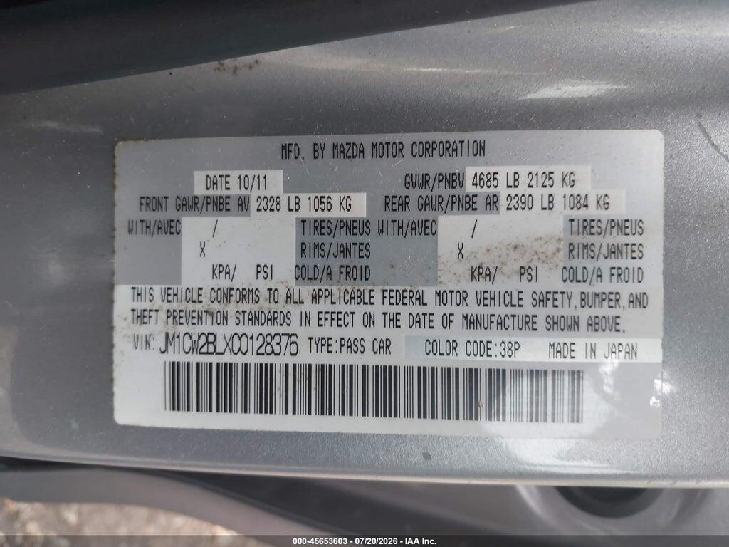 JM1CW2BLXC0128376 2012 MAZDA MAZDA5 photo no. 9