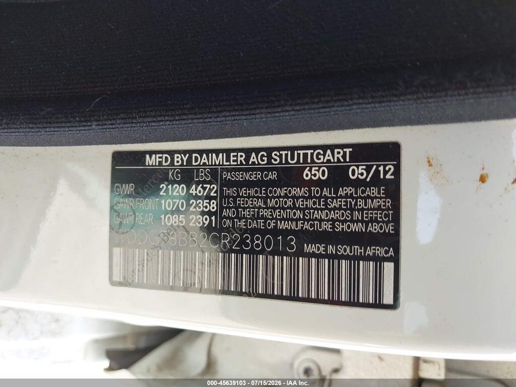 WDDGF8BB2CR238013 2012 MERCEDES-BENZ C 300 photo no. 9