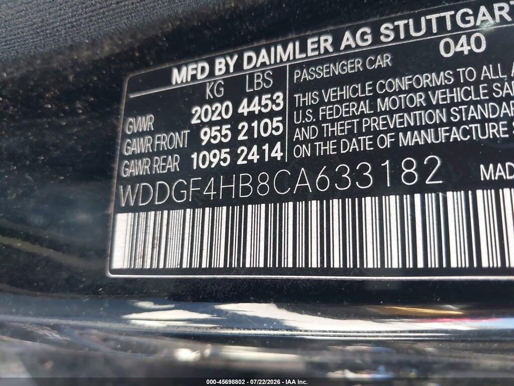 WDDGF4HB8CA633182 2012 MERCEDES-BENZ C 250 photo no. 9