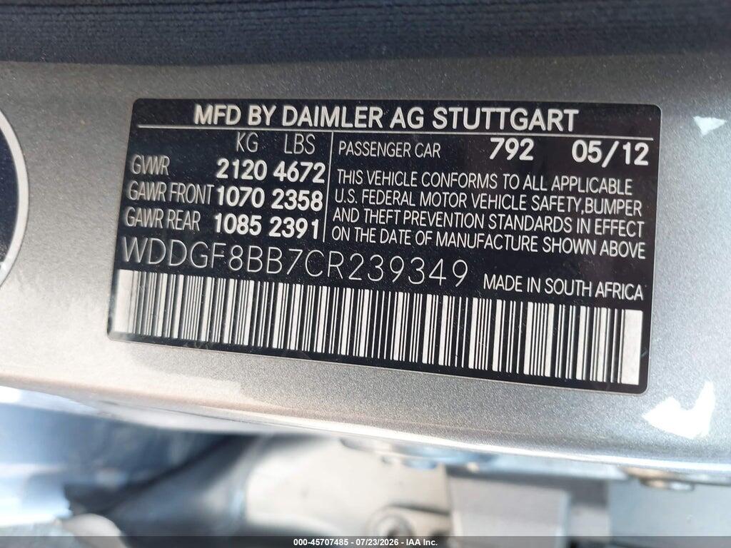 WDDGF8BB7CR239349 2012 MERCEDES-BENZ C 300 photo no. 9