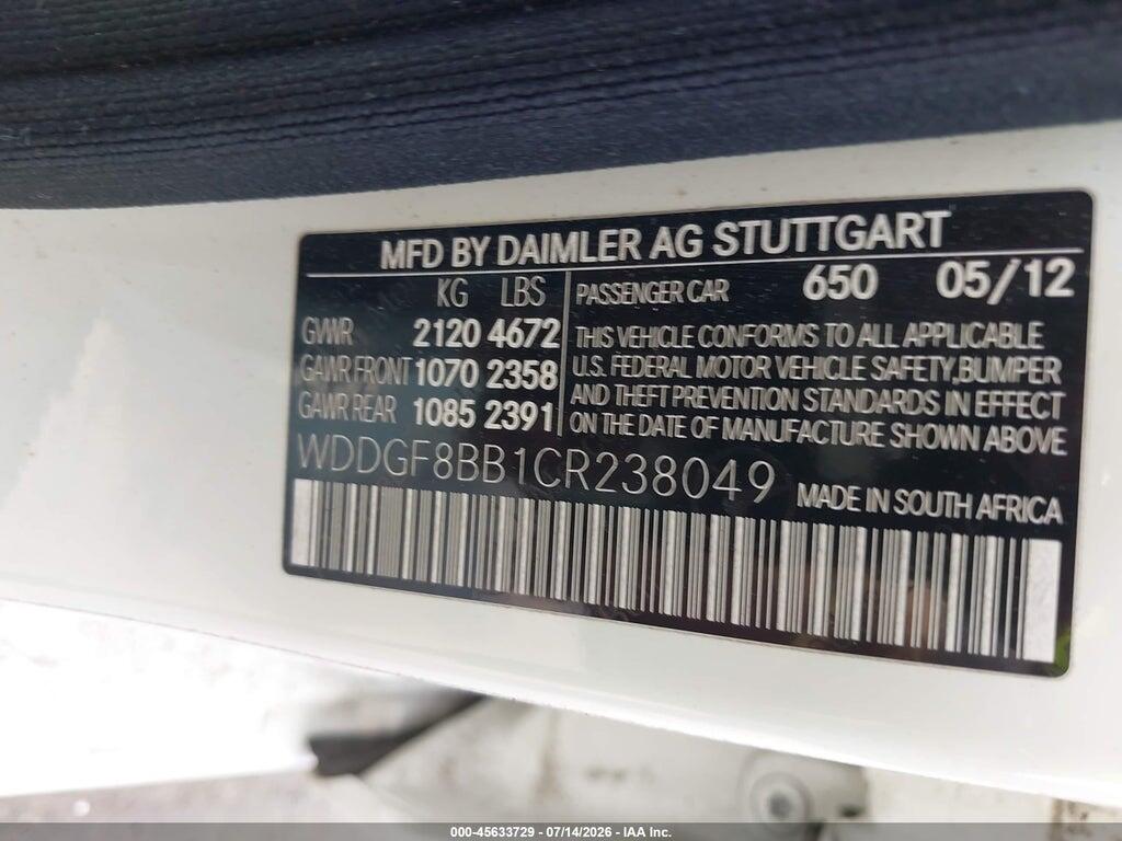 WDDGF8BB1CR238049 2012 MERCEDES-BENZ C 300 photo no. 9