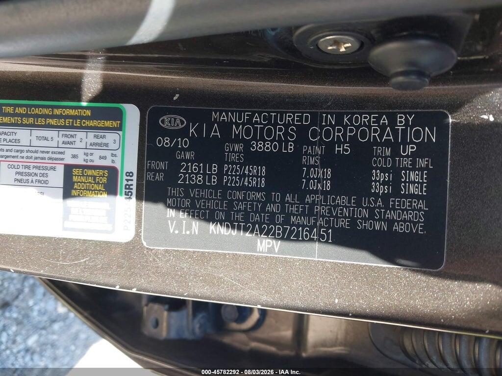 KNDJT2A22B7216451 2011 KIA SOUL photo no. 9