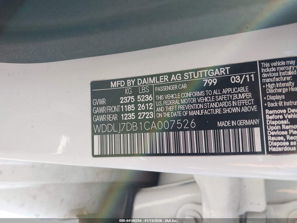 WDDLJ7DB1CA007526 2012 MERCEDES-BENZ CLS 550 photo no. 9