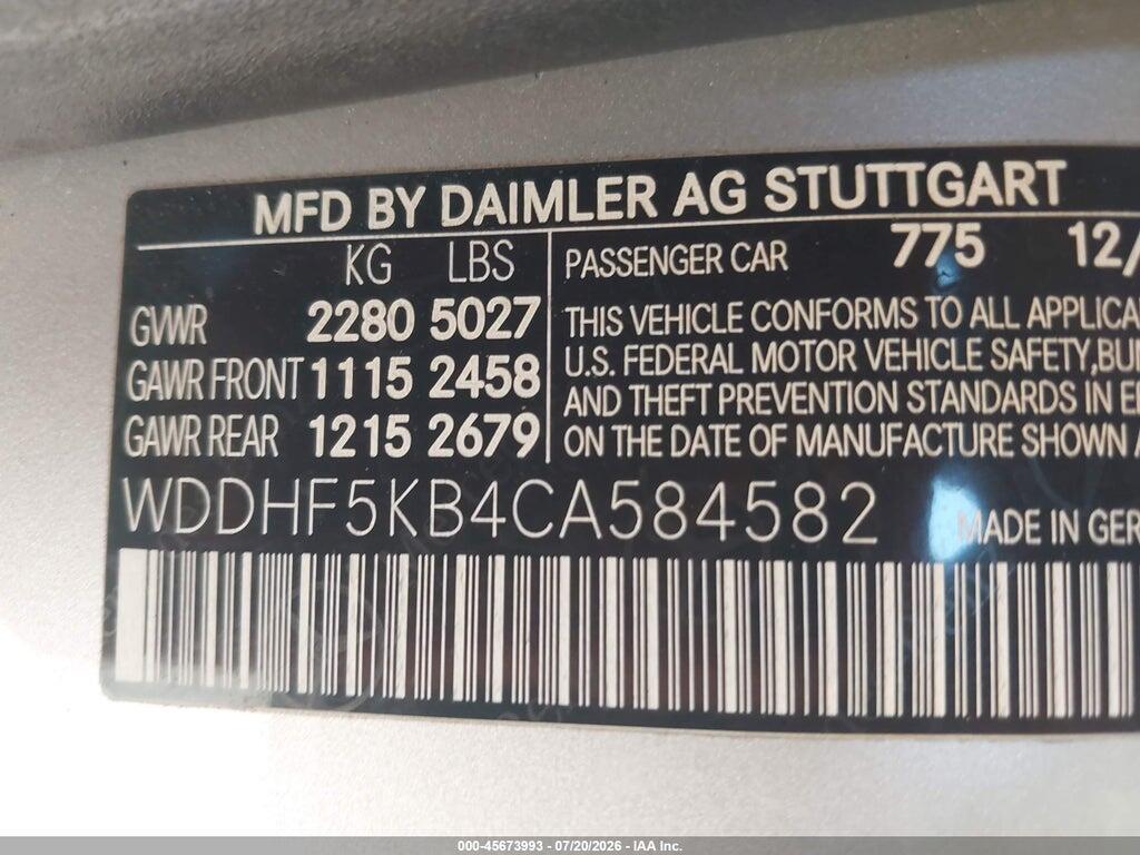 WDDHF5KB4CA584582 2012 MERCEDES-BENZ E 350 photo no. 9