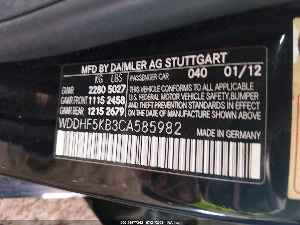 WDDHF5KB3CA585982 2012 MERCEDES-BENZ E 350 photo no. 9