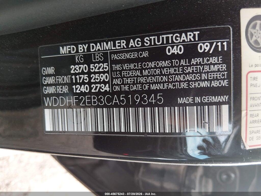 WDDHF2EB3CA519345 2012 MERCEDES-BENZ E 350 BLUETEC photo no. 9