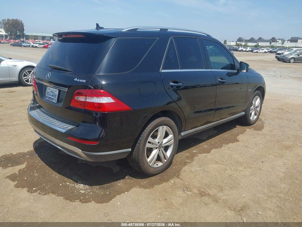 4JGDA5HB5CA030185 2012 MERCEDES-BENZ ML 350 photo no. 4