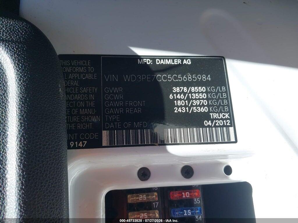 WD3PE7CC5C5685984 2012 MERCEDES-BENZ SPRINTER 2500 photo no. 9