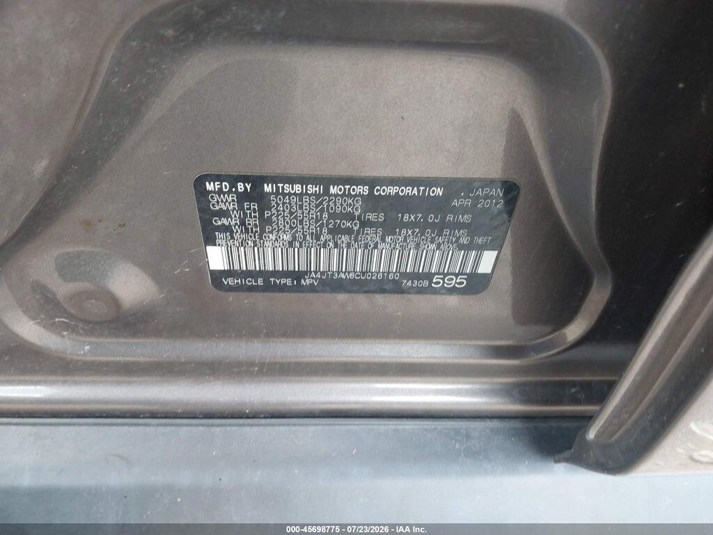 JA4JT3AW8CU026160 2012 MITSUBISHI OUTLANDER photo no. 9