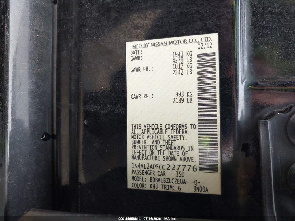 1N4AL2AP5CC227776 2012 NISSAN ALTIMA photo no. 9