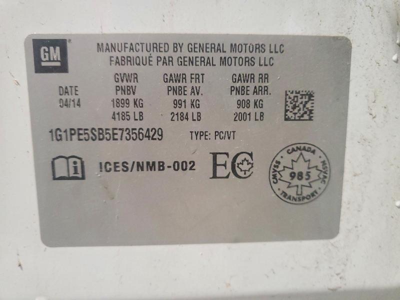 1G1PE5SB5E7356429 2014 CHEVROLET CRUZE photo no. 12