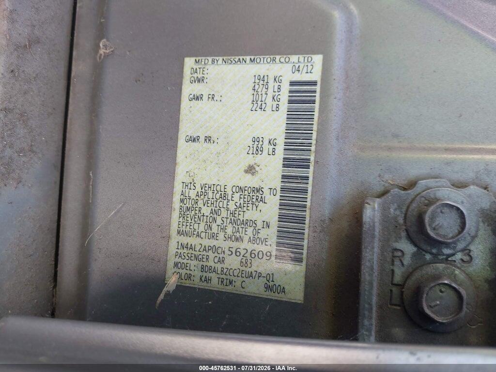 1N4AL2AP0CN562609 2012 NISSAN ALTIMA photo no. 9