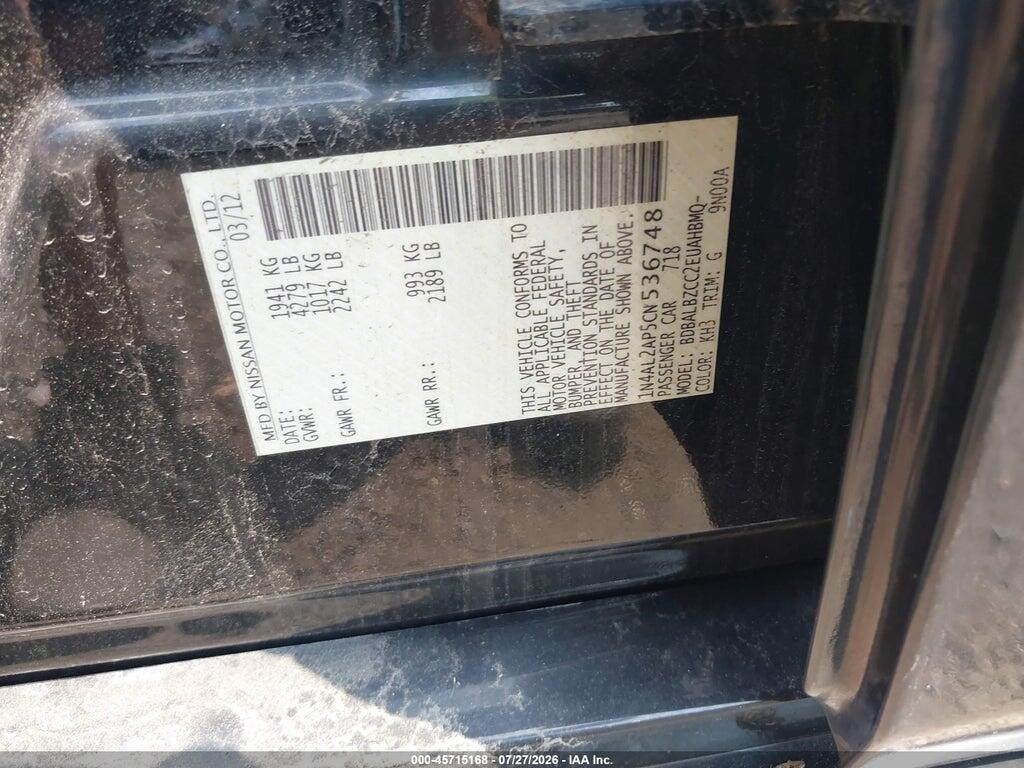 1N4AL2AP5CN536748 2012 NISSAN ALTIMA photo no. 9