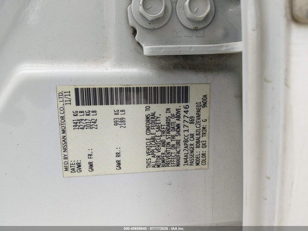 1N4AL2AP8CC177746 2012 NISSAN ALTIMA photo no. 9