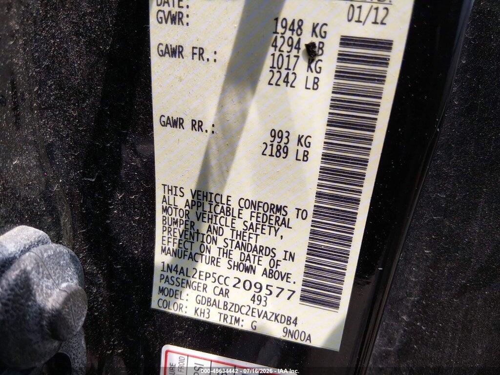 1N4AL2EP5CC209577 2012 NISSAN ALTIMA photo no. 9