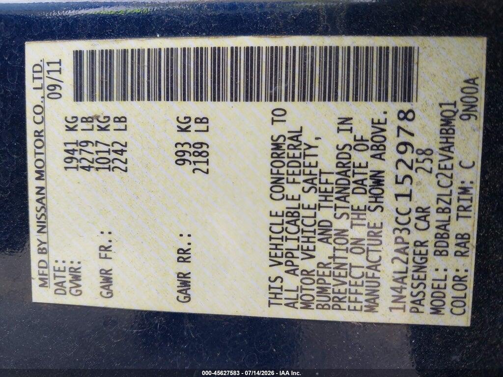 1N4AL2AP3CC152978 2012 NISSAN ALTIMA photo no. 9