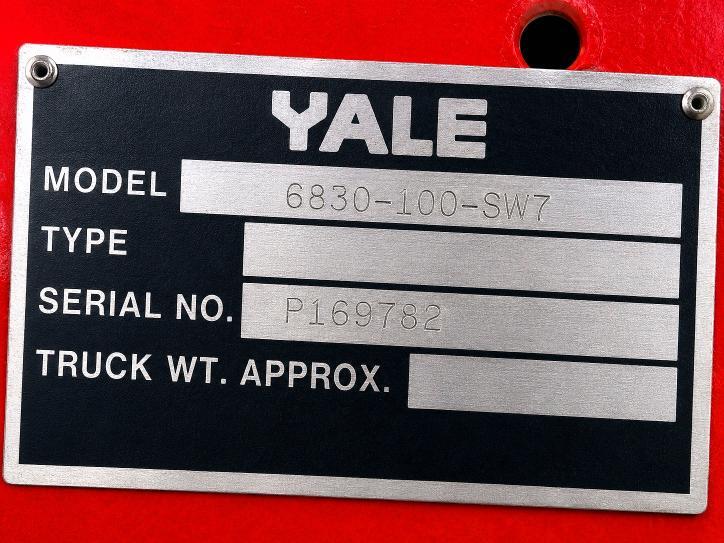 YALE G83C-100-SWT (FACTORY MODEL 6830-100-SW7), 10,000 LB CAPACITY, 14,500 LB OPERATING WEIGHT, SERIAL P169782. — Фото 9 из 10