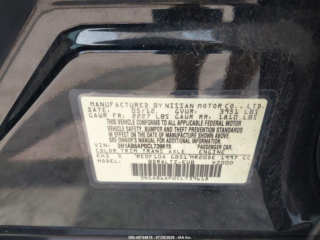 3N1AB6AP0CL739618 2012 NISSAN SENTRA photo no. 9