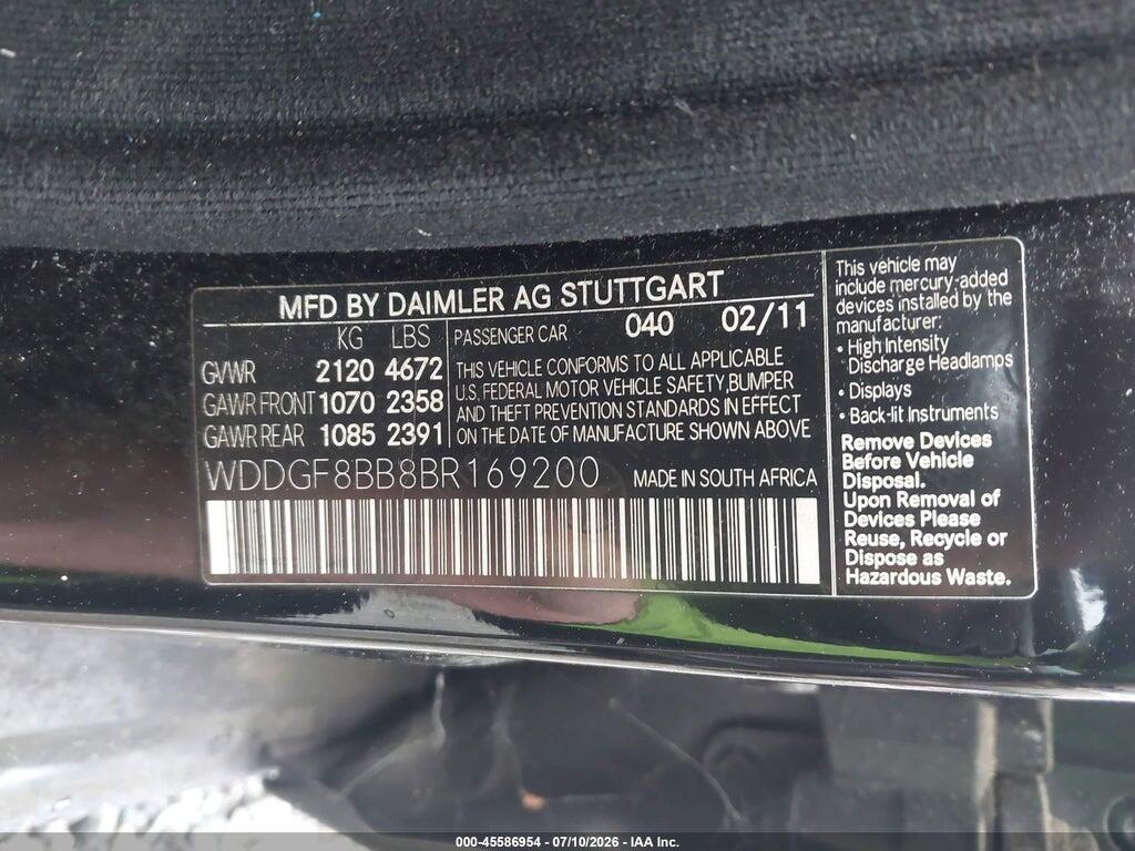 WDDGF8BB8BR169200 2011 MERCEDES-BENZ C 300 photo no. 9